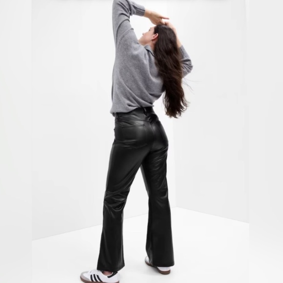 GAP High Rise Flare Vegan-Leather Pants - Picture 10 of 10